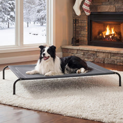 Bedsure outdoor elevated dog bed shows a 49-inch frame for spacious lounging