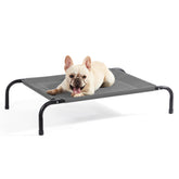 Bedsure Outdoor Elevated Dog Bed mesh cot for cooling comfort on hot days.