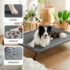 Bedsure dog bed with skid-resistant feet stays stable on hardwood or tile floors.