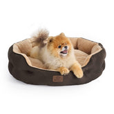 Bedsure round dog bed 25in brown with plush sherpa for cozy naps.
