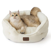 Bedsure round dog bed front view shows cozy comfort for pets during naps.