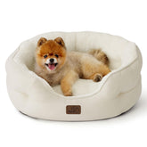 Bedsure round dog bed with plush sherpa for cozy naps.