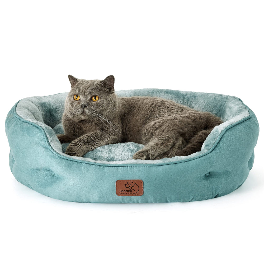 Bedsure round dog bed with plush sherpa surface for ultra-cozy lounging.