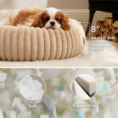 Bedsure round pet bed with anti-slip bottom for stable lounging.