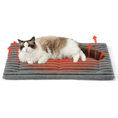 Bedsure self-warming cat bed with gray plush fabric for cozy naps.