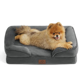 Bedsure small orthopedic dog bed main view showing supportive egg-crate foam for joint comfort.