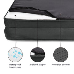 Bedsure dog bed with waterproof liner demonstrating spill protection and cleaning ease.