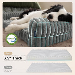 Bedsure three-sided bolster dog bed close-up demonstrates plush neck support and cozy shelter.