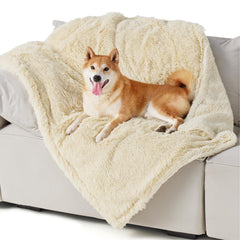 Bedsure travel-friendly pet blanket in cream compact for on-the-go use