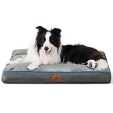 Bedsure washable dog bed grey top view shows plush fleece comfort for cozy naps