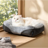 Bedsure washable dog bed rectangle top view with plush corduroy for cozy naps