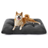 Bedsure washable dog crate bed front view showing plush surface for cozy naps.