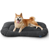 Bedsure washable dog crate pad grey 35x22 top view offers cozy, slip-free crate comfort