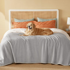 Bedsure waterproof-blanket-bed-sherpa closeup highlighting warmth.