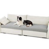 Bedsure waterproof couch cover for dogs on gray fabric protects furniture from spills