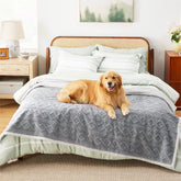 Bedsure waterproof dog blanket bed 86x90 grey shields furniture from spills