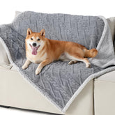 Bedsure waterproof dog blanket front view showing durable furniture protection