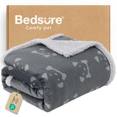 Bedsure waterproof dog blanket with reversible sherpa offers double-sided warmth for cozy lounging.