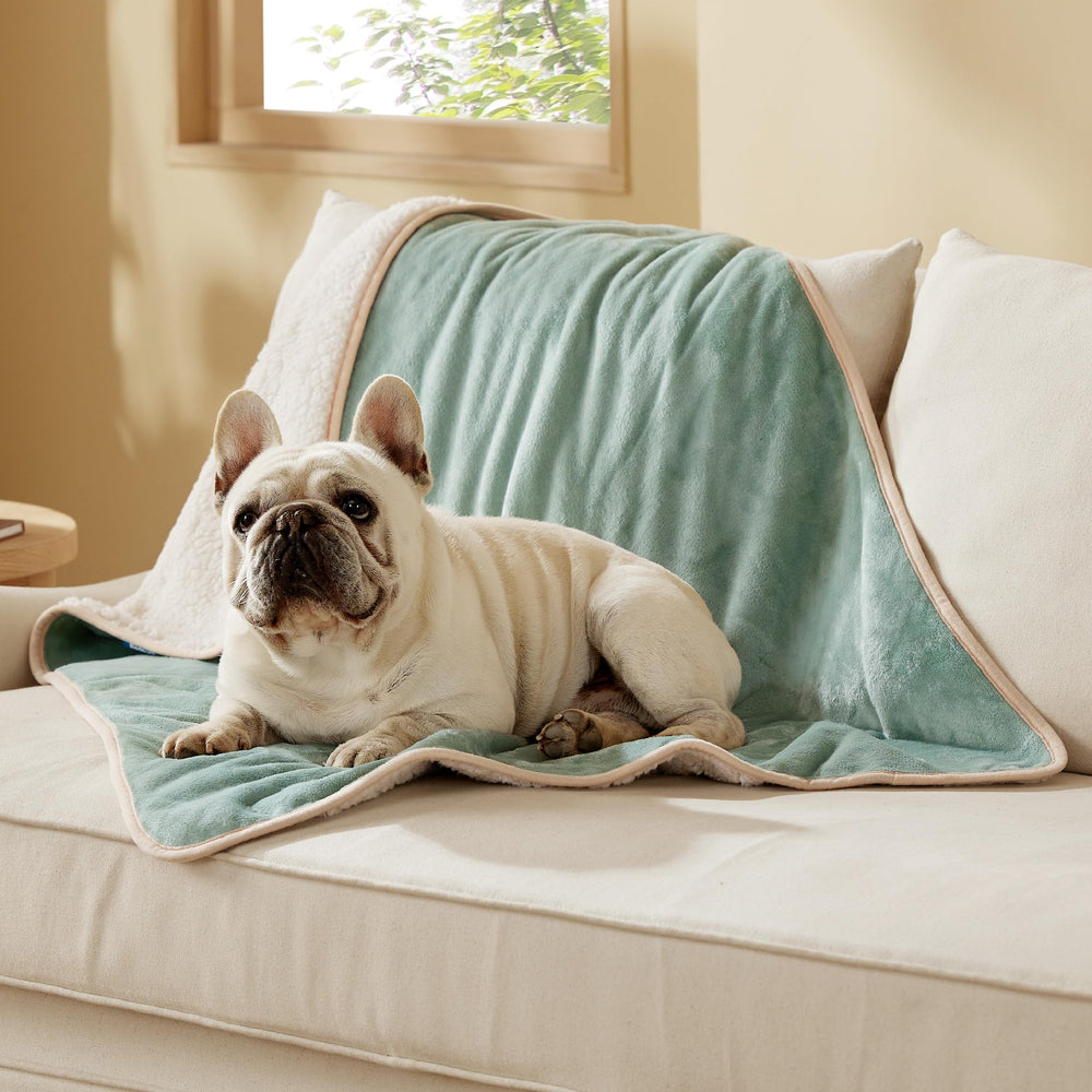 Bedsure waterproof dog blanket with sherpa side for cozy warmth