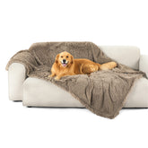 Bedsure waterproof dog blanket wide 60x80 brown—fleece comfort and furniture protection