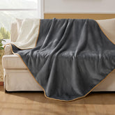 Bedsure waterproof dog blanket XL grey front view protecting couch from spills
