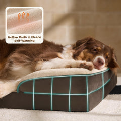 Bedsure XL dog bed waterproof cover closeup demonstrates spill protection and cleaning ease
