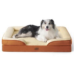 Bedsure XL orthopedic dog bed foam closeup shows supportive high-density foam for joints