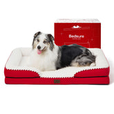 Bedsure XL orthopedic dog bed foam closeup highlighting supportive egg-crate foam for joint comfort