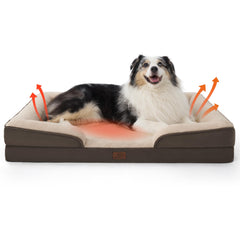 Bedsure XL self-warming orthopedic dog bed front view shows cozy warmth for large dogs