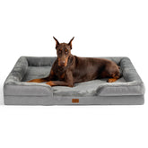 Bedsure XXL orthopedic dog bed cover closeup highlighting plush flannel for soothing comfort.