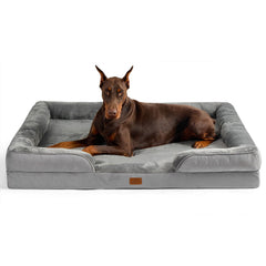 Bedsure XXL orthopedic dog bed cover closeup highlighting plush flannel for soothing comfort.