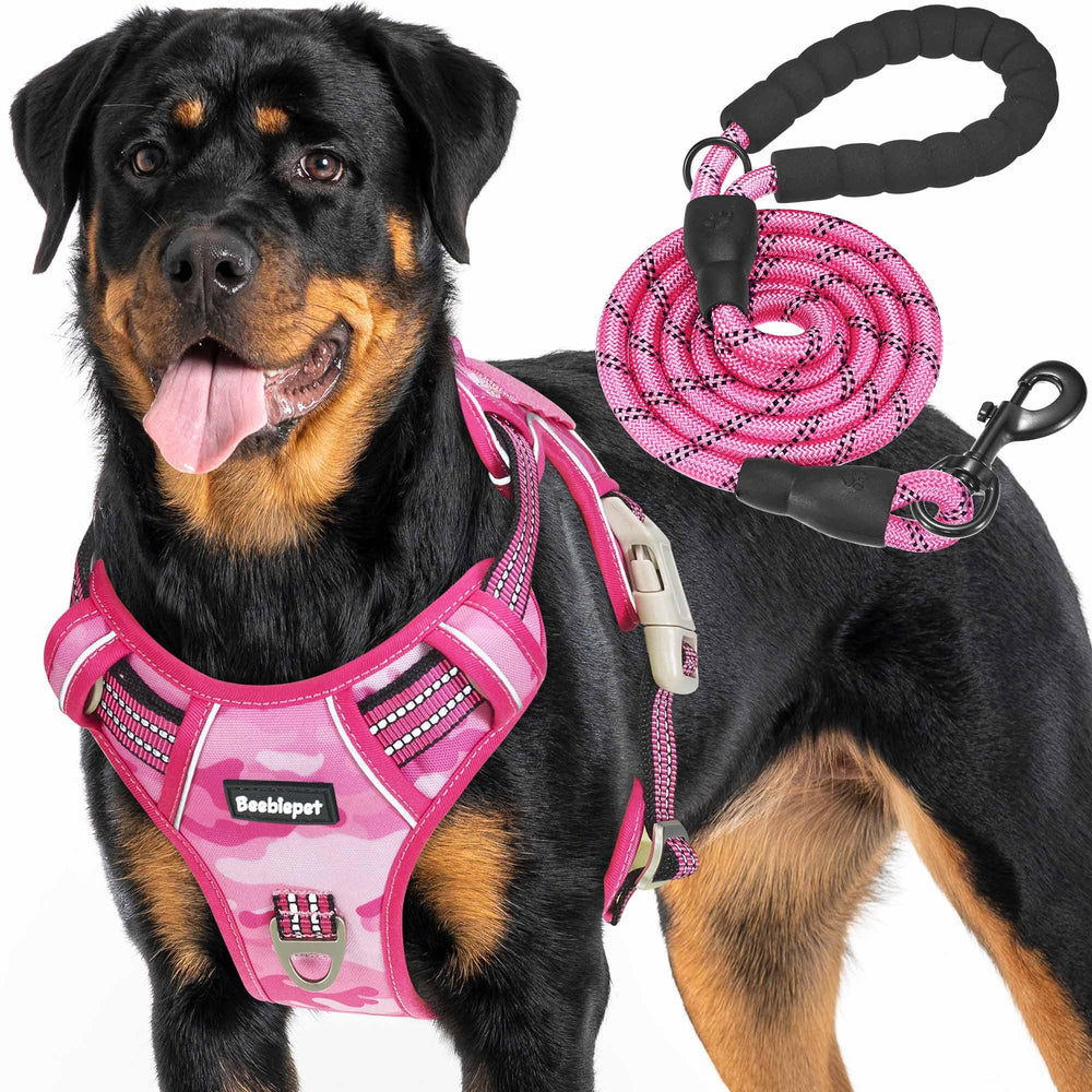 Beebiepet heavy-duty tactical dog harness for large dogs with sturdy rings for secure control