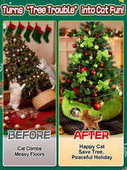 Beeplove Christmas tree protector in plush green adds warmth and neat décor