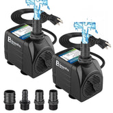 BeGreenPro fountain pump 550GPH front view showing compact space-saving design