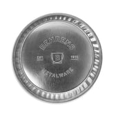 Behrens galvanized steel pan top-down view for pet feeding and easy cleaning.