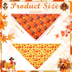 Beipegin Thanksgiving dog bandana orange pumpkin design ideal for pet gifts.