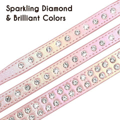 Beirui Bling Rhinestone Dog Collar Purple side-detail shows durable alloy-set stones