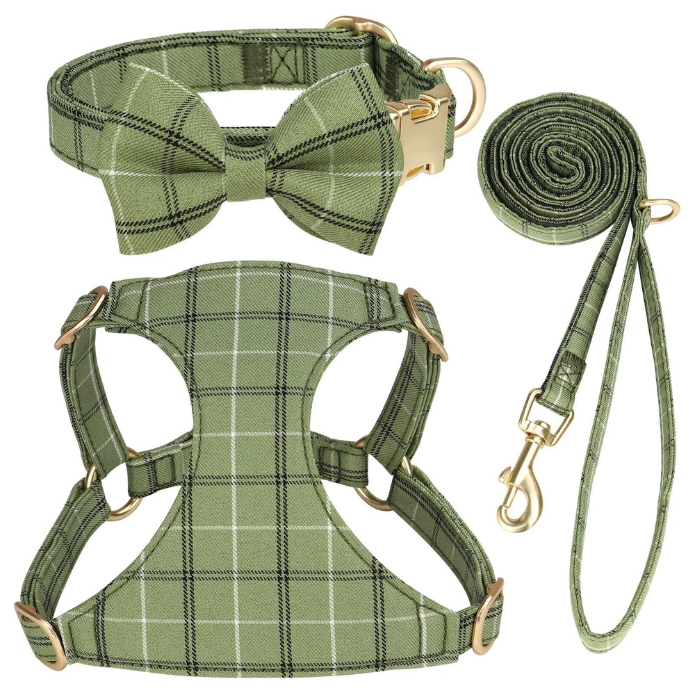 Beirui cute XS harness green front view for teacup dogs, comfortable daily walks.