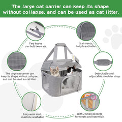 Bejibear large cat carrier in backpack mode, convenient hands-free travel for owners.