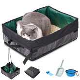 Belieonu travel litter box folded for easy car packing and storage.