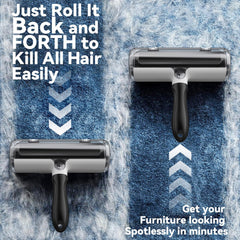 Belife pet hair remover roller in hand, portable fur cleanup on the go.