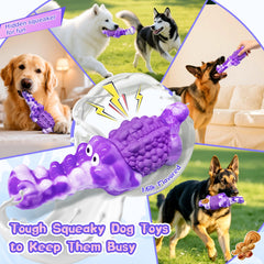 BellaWagg Squeaky Crocodile mouth and tail grip design aids natural chewing