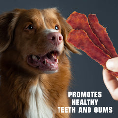 Beloved Pets Duck Jerky bite-sizes demonstrates easy portioning for all dogs