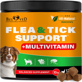 Beloved Pets flea tick chew bottle for convenient daily protection.