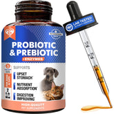 Beloved Pets probiotics enzymes liquid bottle pour supports easy gut care for dogs and cats.