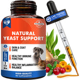 Beloved Pets yeast infection drops bottle shows soothing herbal relief for itchy skin