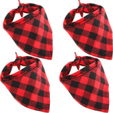Bememo Christmas dog bandana pack in plaid for stylish pets during holidays.