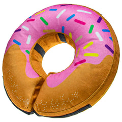 BENCMATE inflatable donut cone XL strawberry front view; comfort and protection in one.