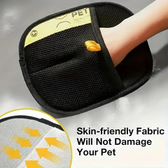 BEOWUI cat/dog grooming glove showcasing comfortable elastic wrist and flexible fit.