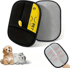 BEOWUI Purepath hair removal glove on hand lifting loose fur for grooming.